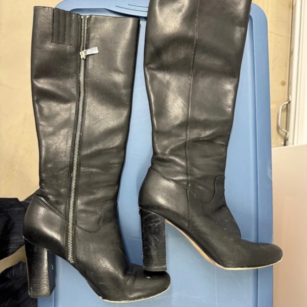 Michael Kors Black Leather Heeled Boots
